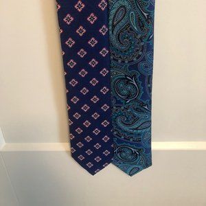 Ted Baker Ties - Blue Print, Blue Paisley